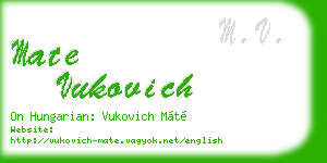 mate vukovich business card