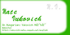 mate vukovich business card